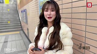 Busty korean girl with perfect body in interview