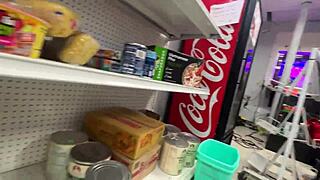 Fucking Nicole Doshi behind the scenes in bodega!