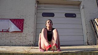 Completely bottomless walking the docks, showing off big ass and legs.