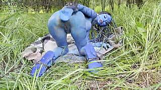 avatar monika fox big prolapse hard dildo anal pussy fuck squirt in nature