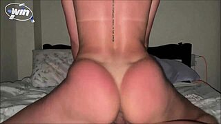 wow, big round ass stunning redhead creampied after grinding and riding