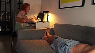 i'm a nerdy redhead revealin my tits while suckin cock