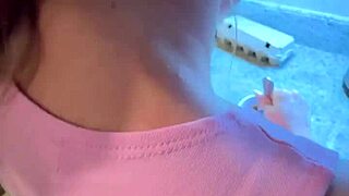 Alice blowjobs in kitchen