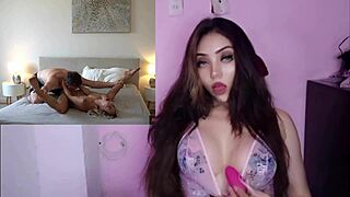 The petite latina teen licks her own pussy before getting fucked hard until she orgasms intensely