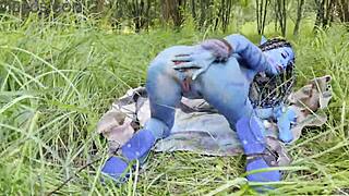 avatar monika fox big prolapse hard dildo anal pussy fuck squirt in nature