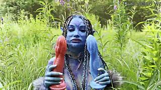 avatar monika fox big prolapse hard dildo anal pussy fuck squirt in nature