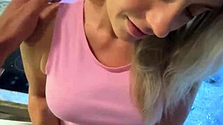 Alice blowjobs in kitchen