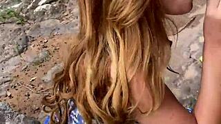 Walking in the woods leads to an unexpected blowjob adventure!