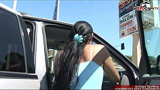black haired latina slut with small natural tits picked up on street