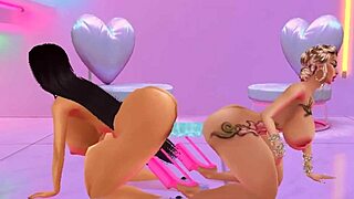 two horny whores bridgette and barbie city use double dong together