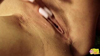 busty luscious brunette girlfriends turn sunbathing into lesbian fuck fest