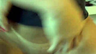 Kalena Mitrak sits, showing big ass to POV.