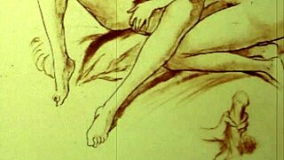 Vintage erotic drawings of hairy antique scenes