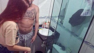 girl enters bathroom with me unexpectedly