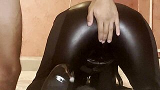 A Dominant Woman In Black Latex Was Fucked Hard And Cummed On Her Ass