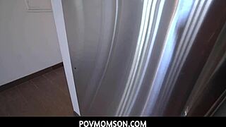 busty woman wears sexy orange lingerie for tony