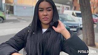 putalocura - pillada a la venezolana culona ambar bunny termina con un rico creampie