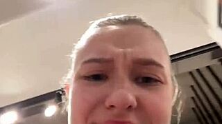 Teen masturbates in changing room on webcam