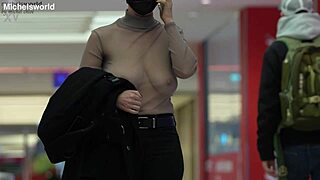 business slave wife braless and downblouse in public