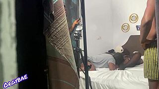 behind the scenes of a porn shoot series with big cock licking