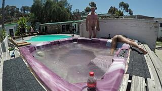 Dayanara Strips Naked In Hot Tub For Intense Blowjob And Deepthroat Action