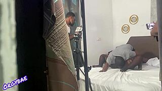 behind the scenes of a porn shoot series with big cock licking