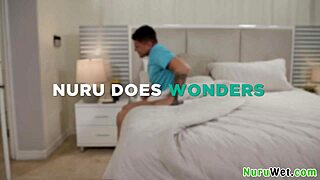 Lovely Teen Blonde Rubs Wet Naked Body In Nuru Gel