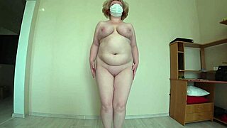 Mature BBW Feels Ecstasy Shaking Tits in Shower