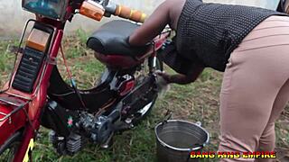 Begged for Attention After Washing Motorcycle