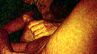 masked in red light sucking cock