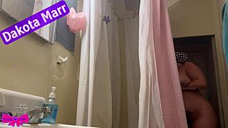 Fat chubby dakota marr showers and lotions her hairy bush tattoos as nebraska swinger