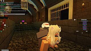 hey, blonde whore in roblox, getting anal fucked rough with blowjob and cum