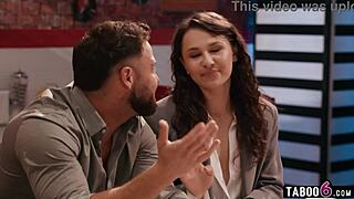 Horny teen Liz Jordan craves public sex in diner