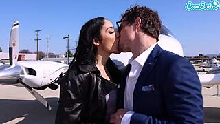 horny latina gets fucked on private plane