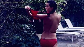 Alessandra Ambrosio striptease fucking and teasing