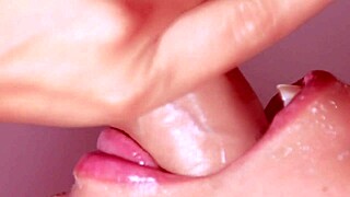 intriguing close-up facial on cute girl