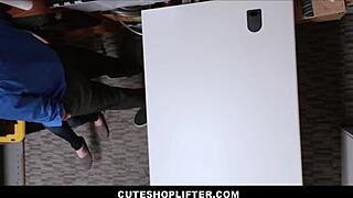 hot pawg teen shoplifter with big natural tits has sex with mall cop