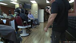 Blonde anal fucked at a barbershop