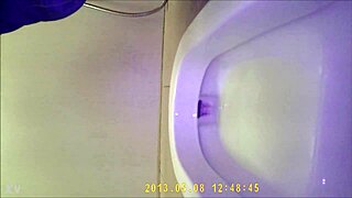 asian teen 18+ pees in toilet