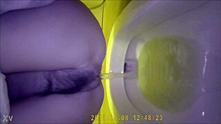 asian teen 18+ pees in toilet