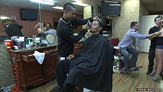 Blonde anal fucked at a barbershop