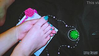 young amateur babe enjoys homemade foot massage leading to intense orgasm and fetish pleasure