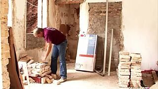 the german wife with huge bouncing boobs seduces the worker for a cheating fuck.