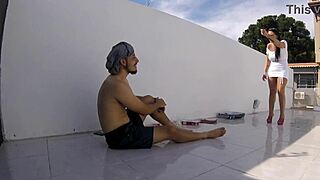 worker hammering on the construction site