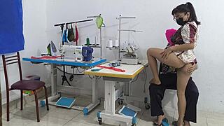 Intense Seduction In The Sewing Workshop