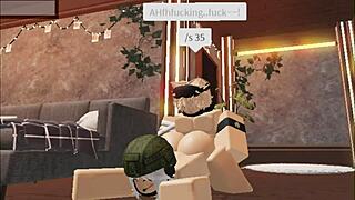 Cute Blonde Boy Enjoys One On One Time With Soldier Girl