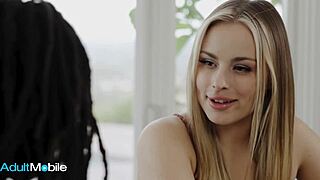 adultmobile - watch a curvy ebony lick her blonde girlfriends ass before she spreads her own