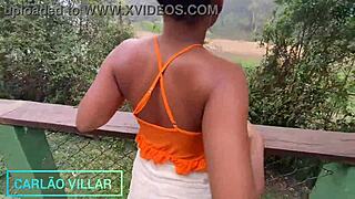 Beautiful Brazilian Brunette Submissively Deepthroats Massive Cock in Amateur Blowjob Session