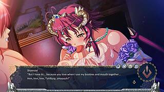 Greedy Succubus Gets Nice Cumshot on Her Curvy Big Tits