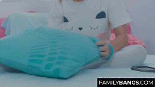 Giant Chest Darling Cuddles Her Stressed Stepfather